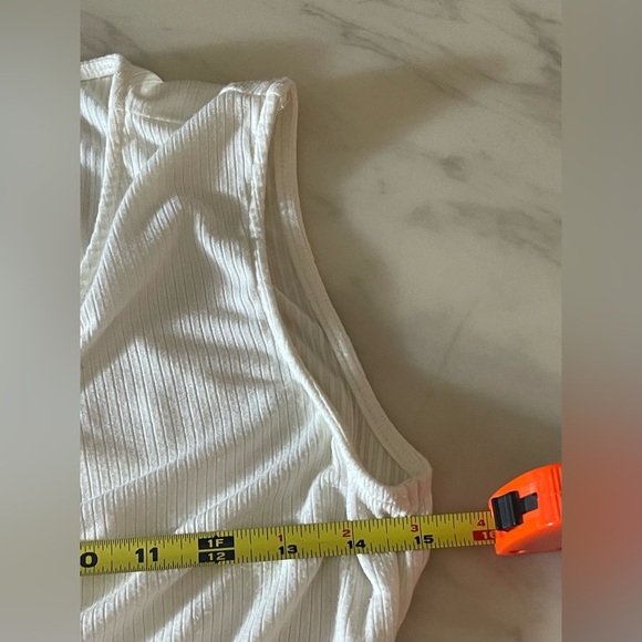 Bobeau White Wrap Tie Sleeveless Top Small Ribbed Knit Rayon Blend Tank - Picture 7 of 9